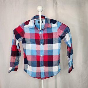 The Children's Place Boys Long Sleeve Oxford Shirt Size Small (6) Red Blue White